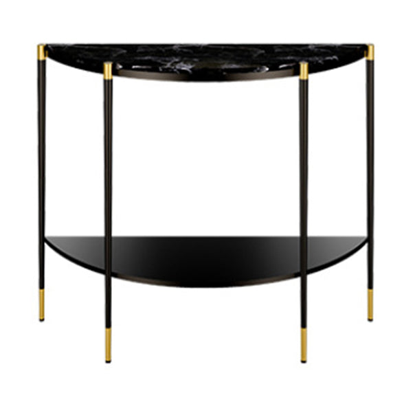 Contemporary Console Accent Table Antique Finish Half Moon Sofa Console Table