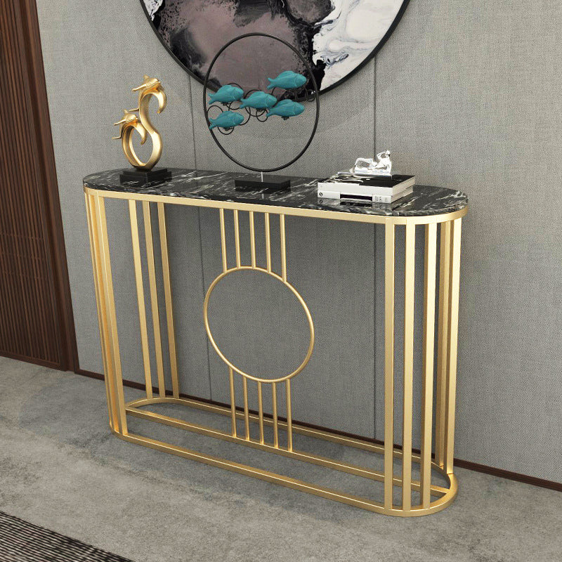 Glam Accent Table Antique Finish Sofa Console Table with Shelf