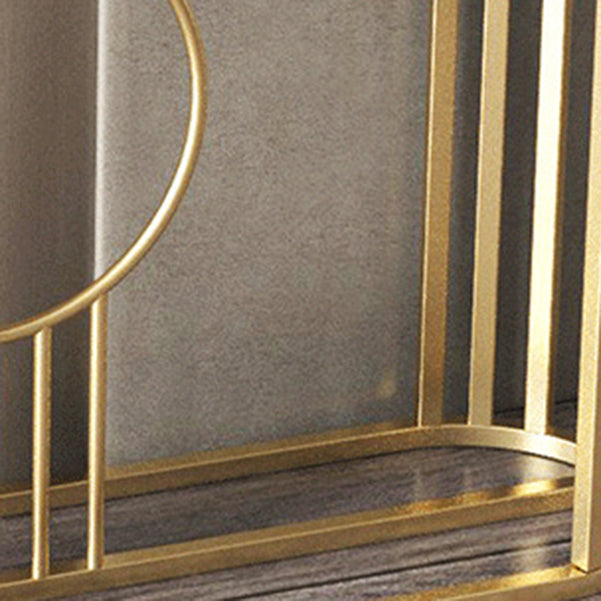 Glam Accent Table Antique Finish Sofa Console Table with Shelf