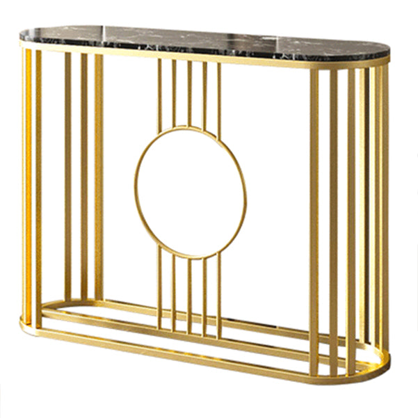 Glam Accent Table Antique Finish Sofa Console Table with Shelf