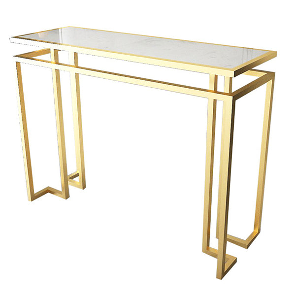 Glam Accent Table Antique Finish Sofa Console Table with Shelf