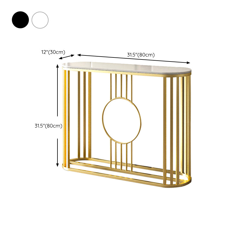 Glam Accent Table Antique Finish Sofa Console Table with Shelf