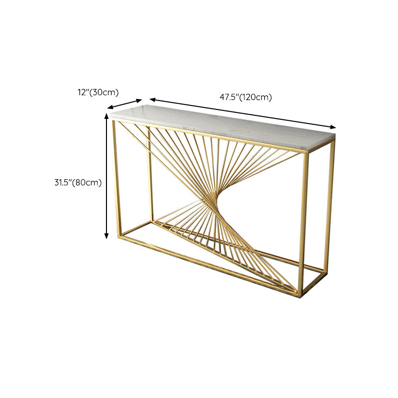 Glam Accent Table Antique Finish Sofa Console Table with Shelf