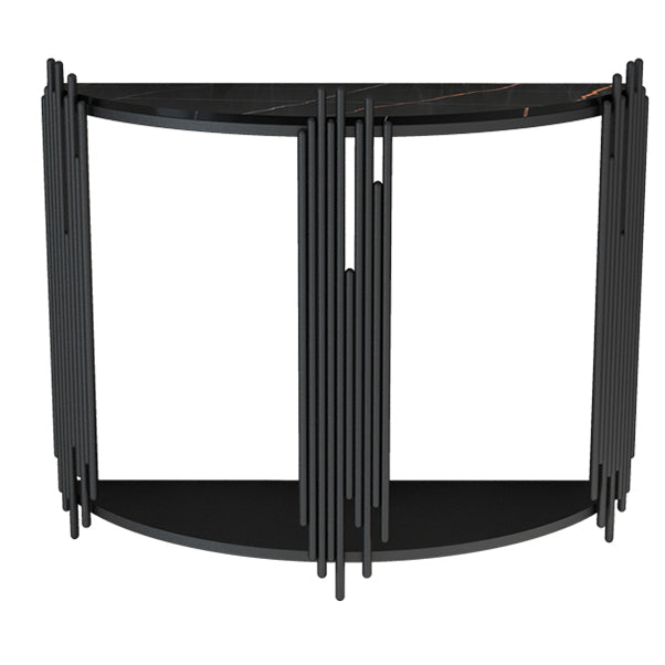 Glam Console Accent Table Antique Finish Sofa Console Table with 2 Shelves