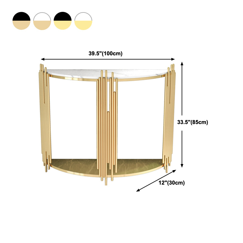 Glam Console Accent Table Antique Finish Sofa Console Table with 2 Shelves