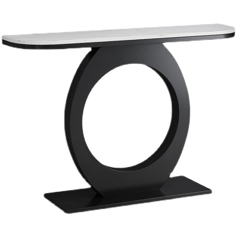 31.5" Tall Modern Console Table 1-shelf Half Moon Accent Table for Hall