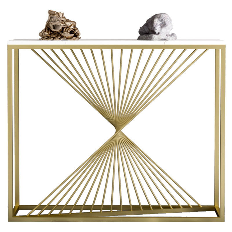 31.5-inch Tall Stone Glam Accent Table Rectangle Console Table for Hall