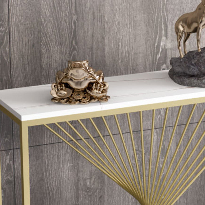 31.5-inch Tall Stone Glam Accent Table Rectangle Console Table for Hall