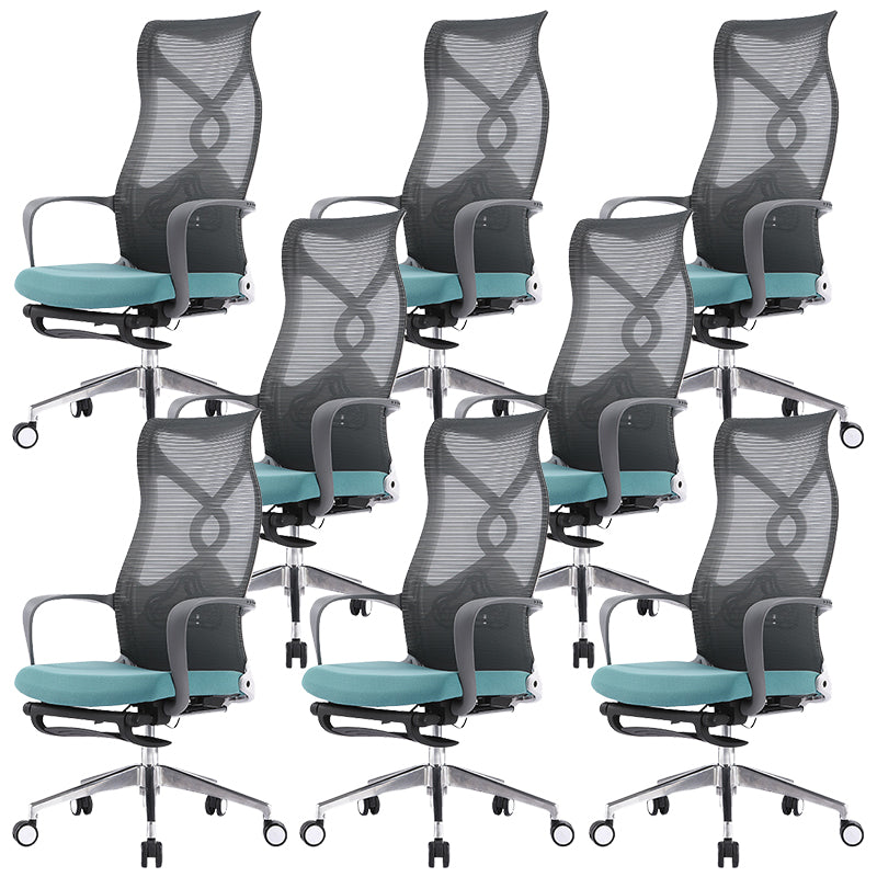 Fixed Arms Desk Chair Microfiber Desk High Back Chair Swivel Ergonomic