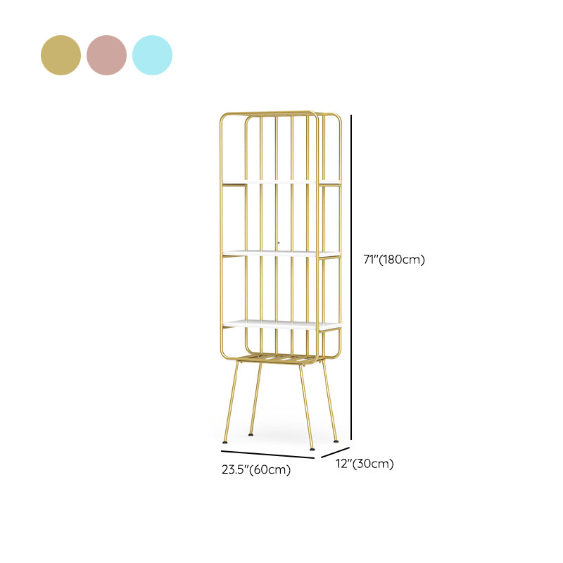 Urban Bookshelf Metal Open Back Shelf Bookcase with Shelves for Living Room