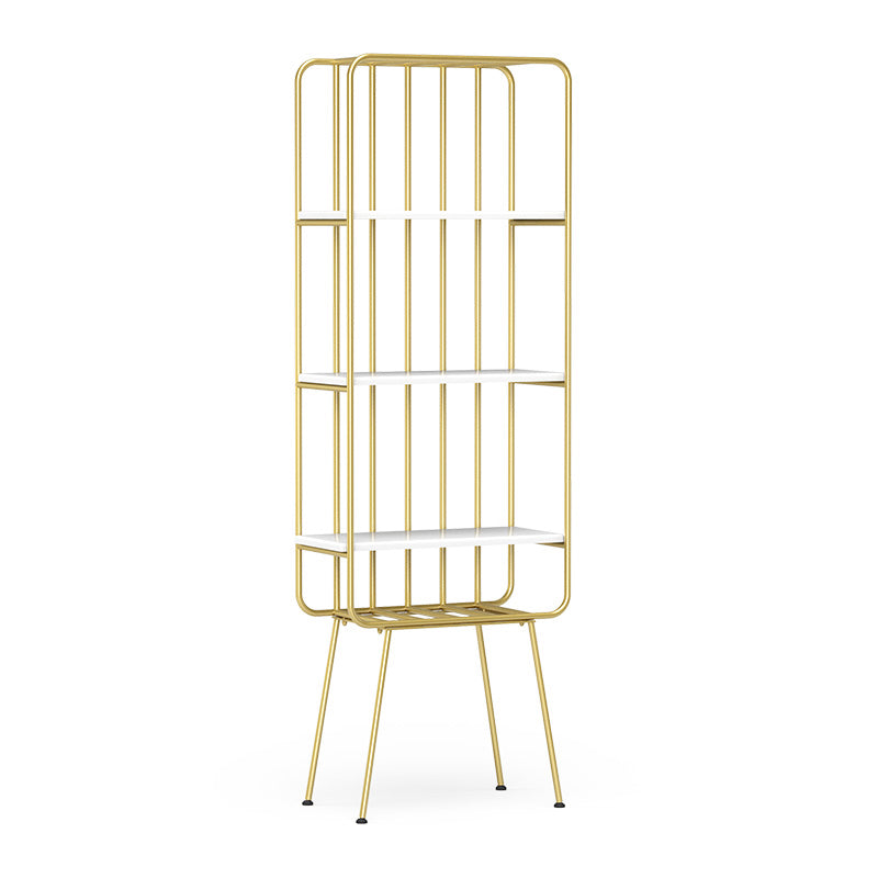 4 Shelves Standard Bookshelf Metal Modern Bookcase ,11.8" W X 70.9" H