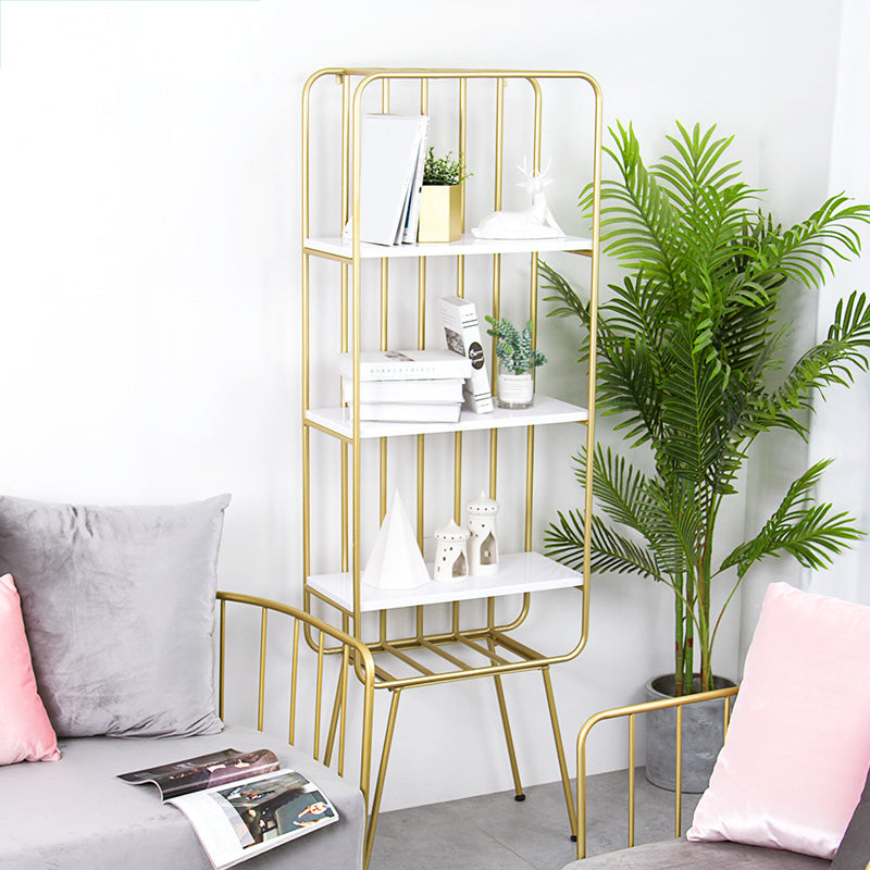 4 Shelves Standard Bookshelf Metal Modern Bookcase ,11.8" W X 70.9" H