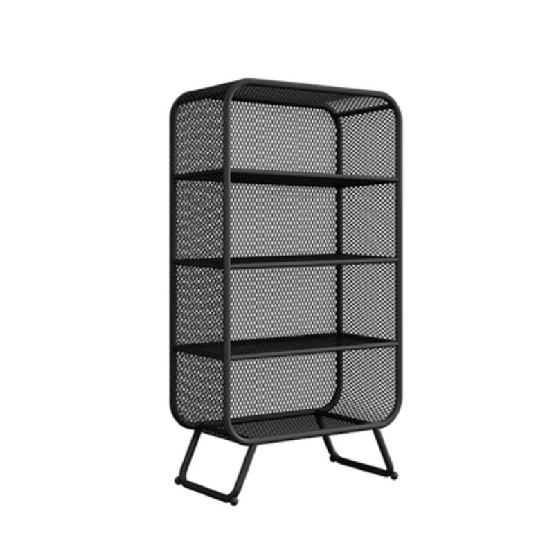 Contemporary Standard Metal Bookcase Closed Back Bookshelf with Rectangular Shelves