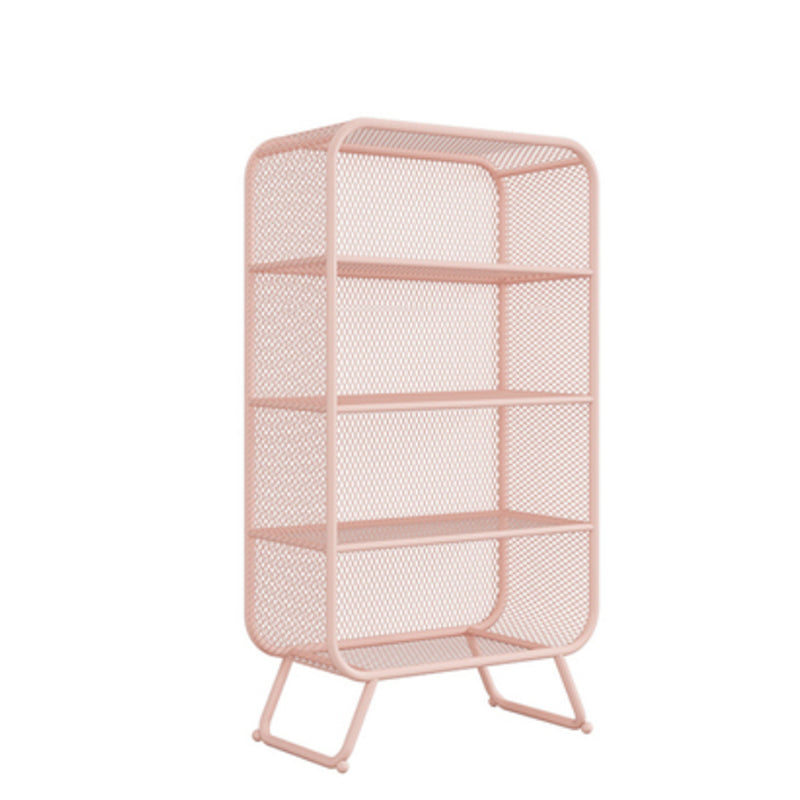 Contemporary Standard Metal Bookcase Closed Back Bookshelf with Rectangular Shelves