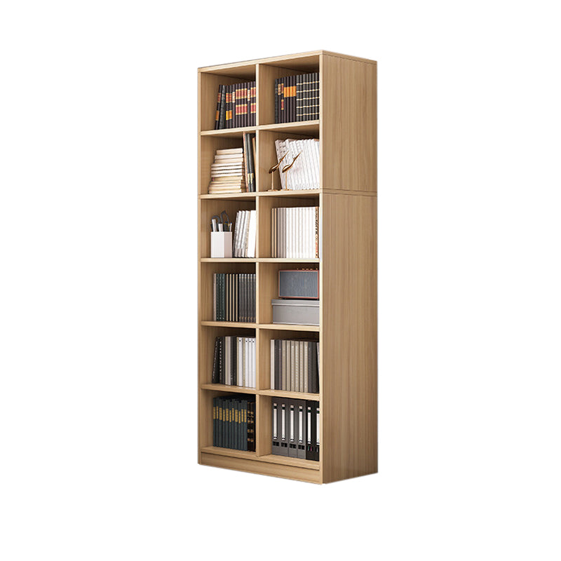 Engineered Wood Shelf Bookcase Standard Modern Bookshelf with Closed Back