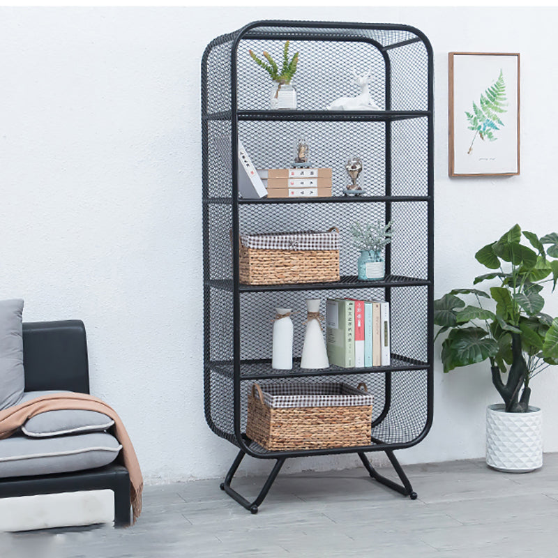 Etagere Closed Back Shelf Bookcase Vertical Metal Book Shelf for Home