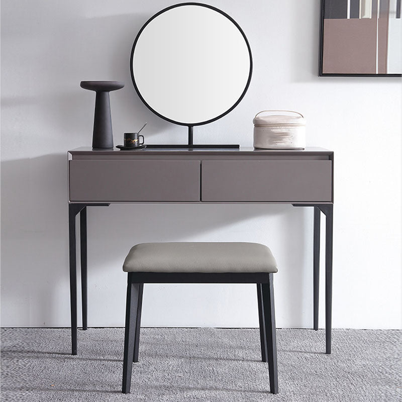 Grey Wooden Vanity Set with Mirror and Drawers Make-up Vanity
