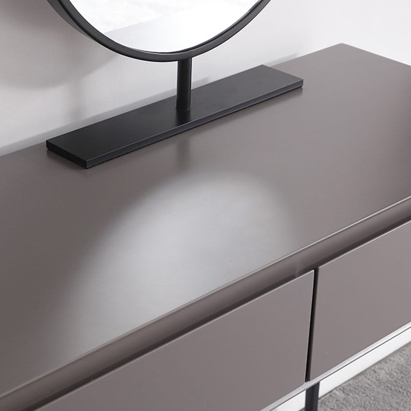Grey Wooden Vanity Set with Mirror and Drawers Make-up Vanity