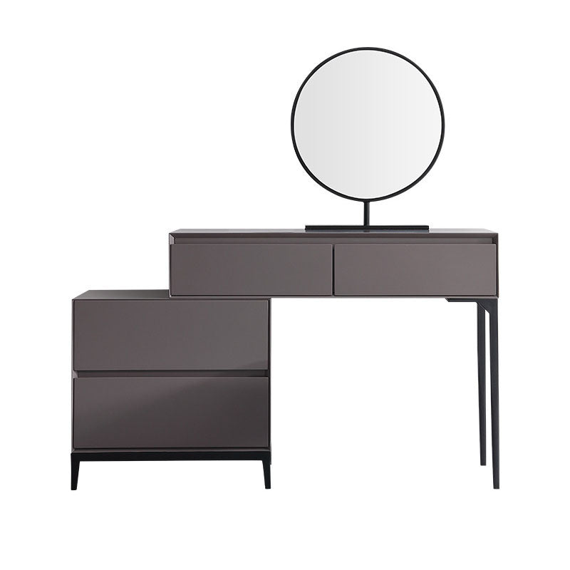 Grey Wooden Vanity Set with Mirror and Drawers Make-up Vanity