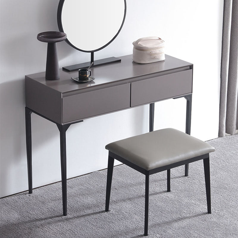 Grey Wooden Vanity Set with Mirror and Drawers Make-up Vanity