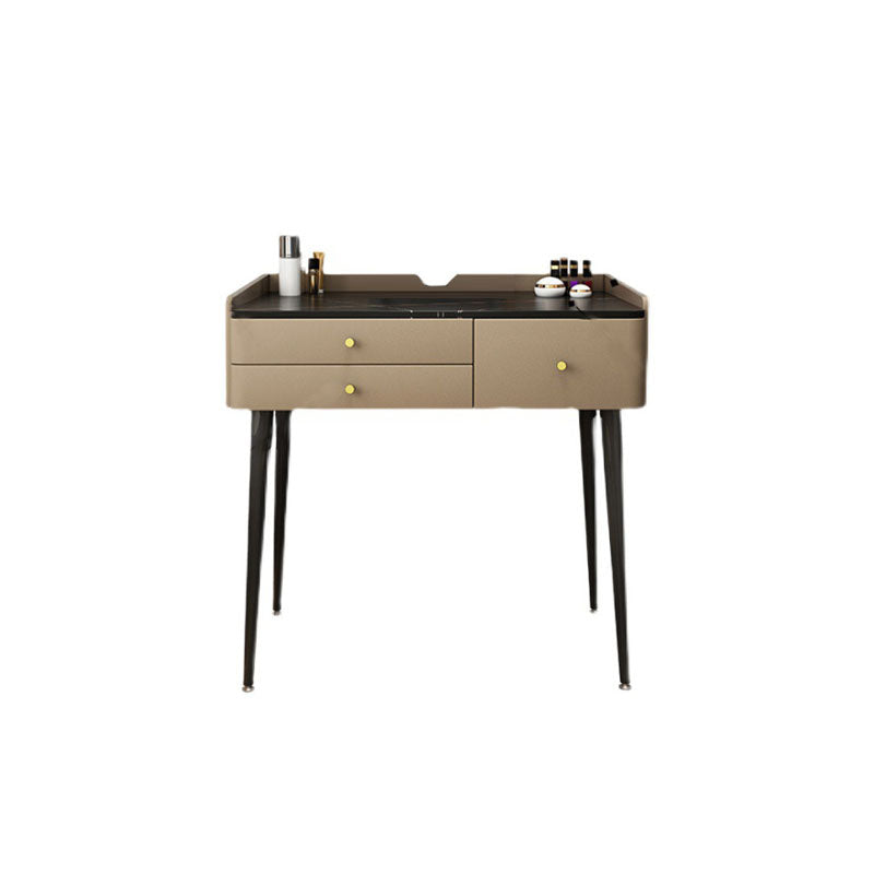 Contemporary Wooden Vanity Dressing Table Slate Top Makeup Vanity Set
