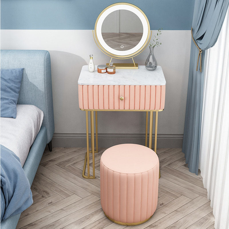 Contemporary Makeup Counter 1 Drawer Slate Top Dressing Table