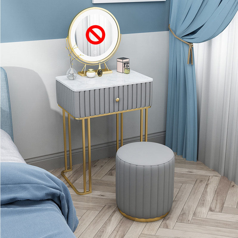 Contemporary Makeup Counter 1 Drawer Slate Top Dressing Table