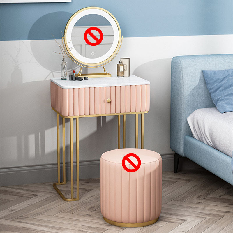 Contemporary Makeup Counter 1 Drawer Slate Top Dressing Table