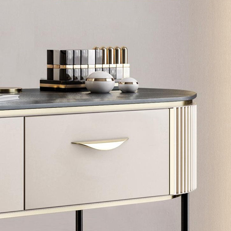 Contemporary Bedroom with Makeup Table and Stool Double Drawers Make-up Vanity