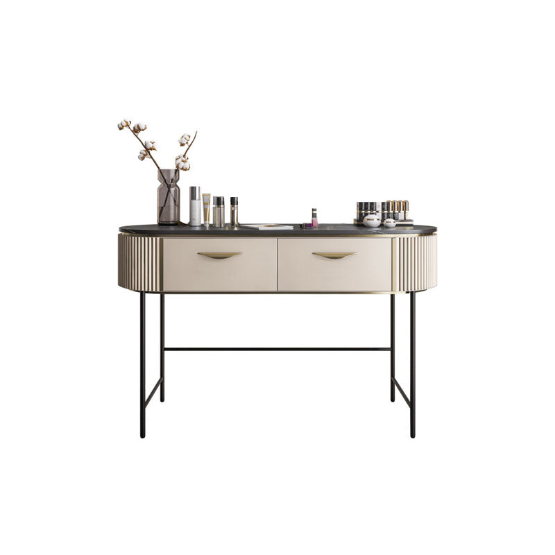 Contemporary Bedroom with Makeup Table and Stool Double Drawers Make-up Vanity