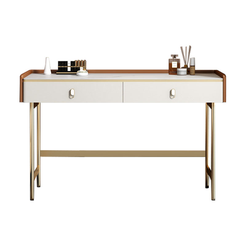 Glam Style Stone Top Dressing Table for Bedroom Orange Vanity Set