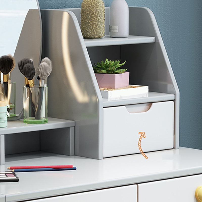 Solid Wood Makeup Counter 3 Drawer Vanity Dressing Table With Stool