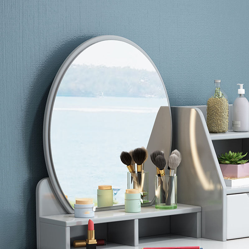 Solid Wood Makeup Counter 3 Drawer Vanity Dressing Table With Stool
