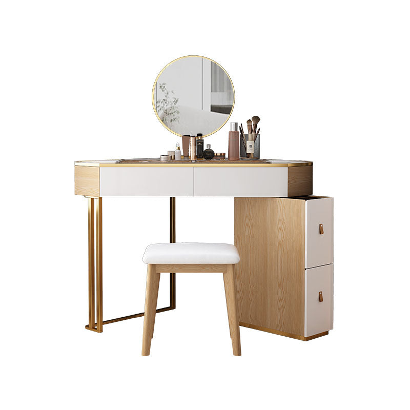 Scandinavian Wooden Make-up Vanity 4 Drawer Vanity Dressing Table