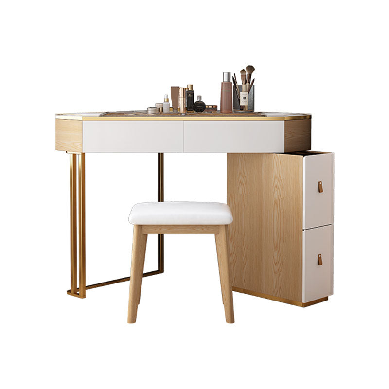 Scandinavian Wooden Make-up Vanity 4 Drawer Vanity Dressing Table