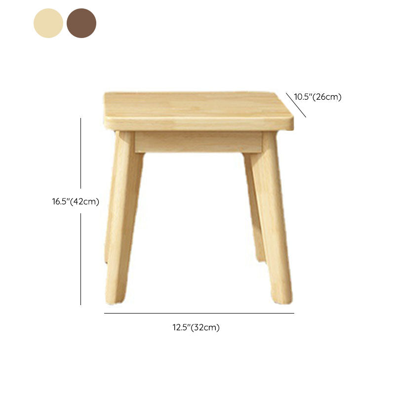 Wood Vanity Set with Stool and Mirror 4 Drawers Dresser Modern Style