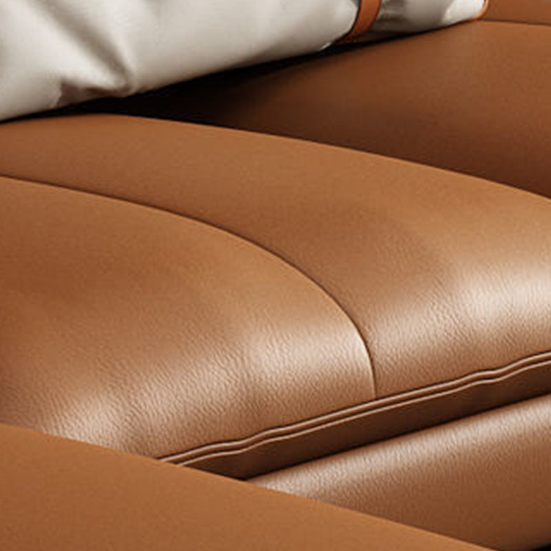 Contemporary Cushions Flared Arm Faux Leather Stationary Seating