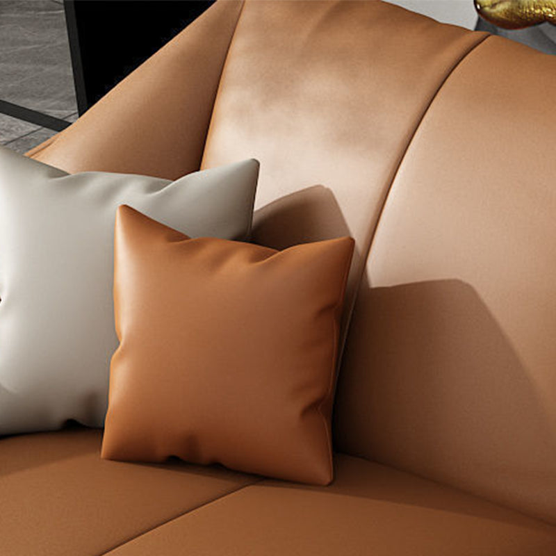 Contemporary Cushions Flared Arm Faux Leather Stationary Seating