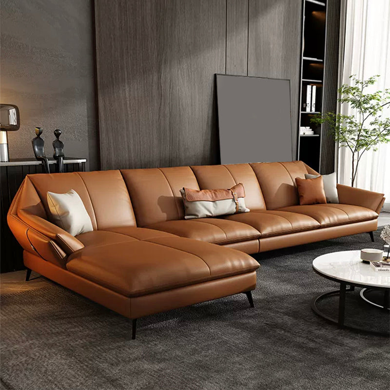 Contemporary Cushions Flared Arm Faux Leather Stationary Seating