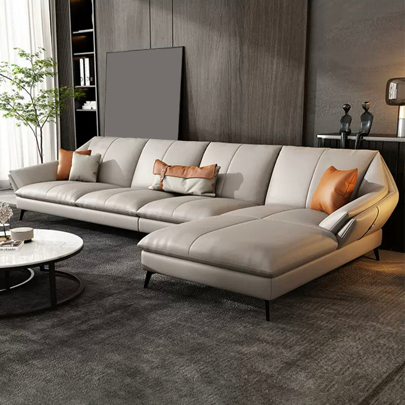 Contemporary Cushions Flared Arm Faux Leather Stationary Seating