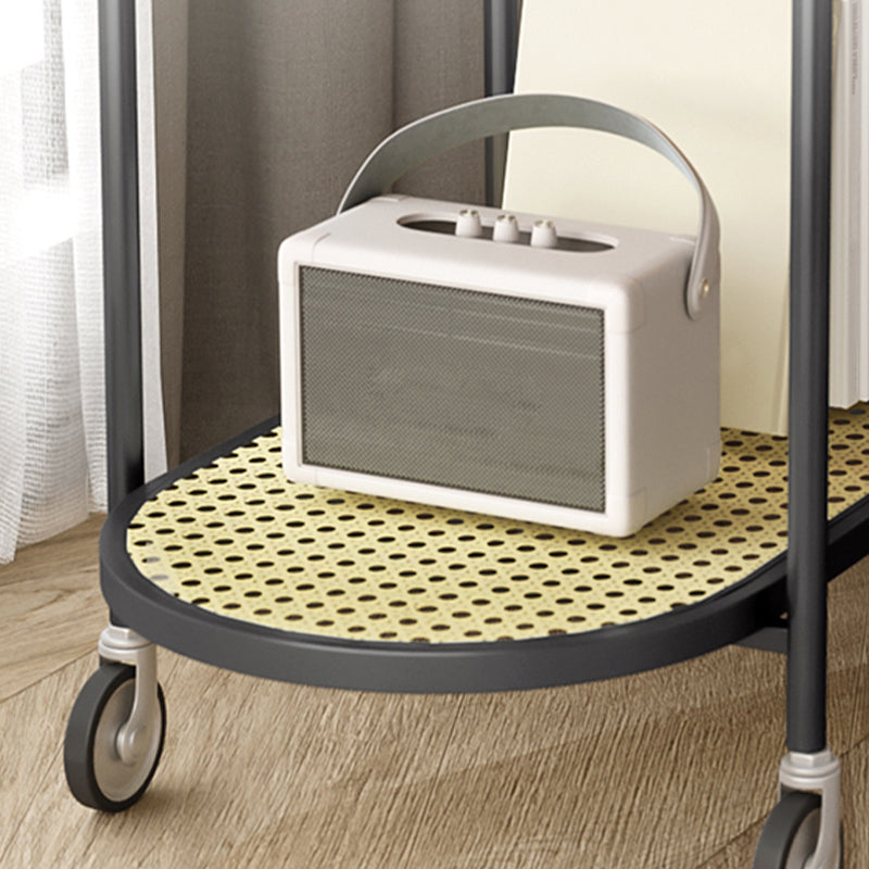 Modern Glass Corner Table Double Tier Side End Table with Storage