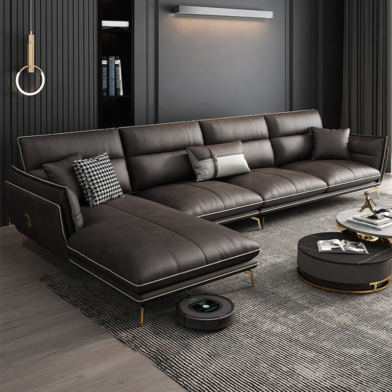 Contemporary Cushions Pillow Top Arm Faux Leather Stationary Seating