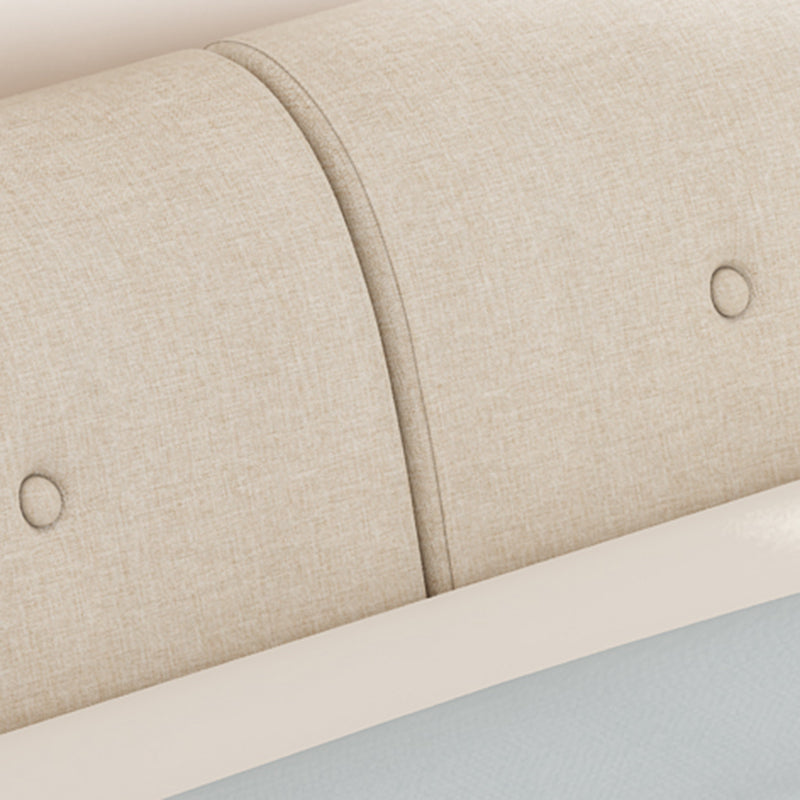 Contemporary Wooden Standard Bed, Upholstered Headboard Bed Frame