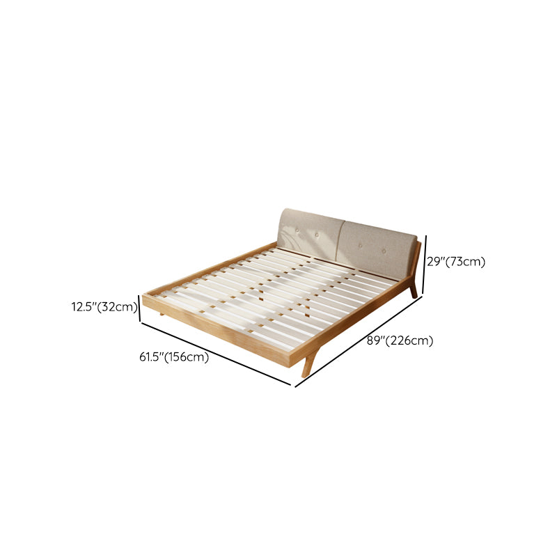 Contemporary Wooden Standard Bed, Upholstered Headboard Bed Frame