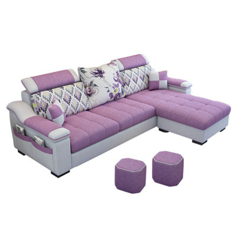 Nordic with Storage Fabric Living Room Pillows Slipcovered Seating