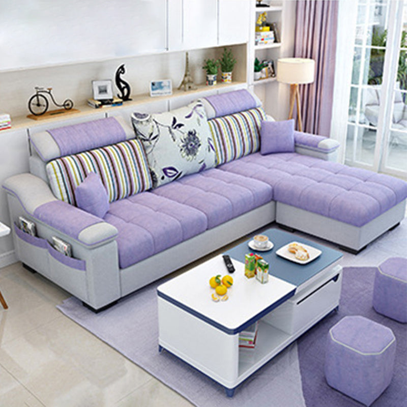 Nordic with Storage Fabric Living Room Pillows Slipcovered Seating