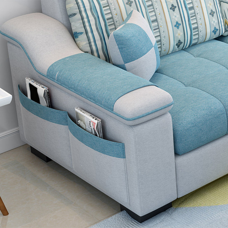 Nordic with Storage Fabric Living Room Pillows Slipcovered Seating