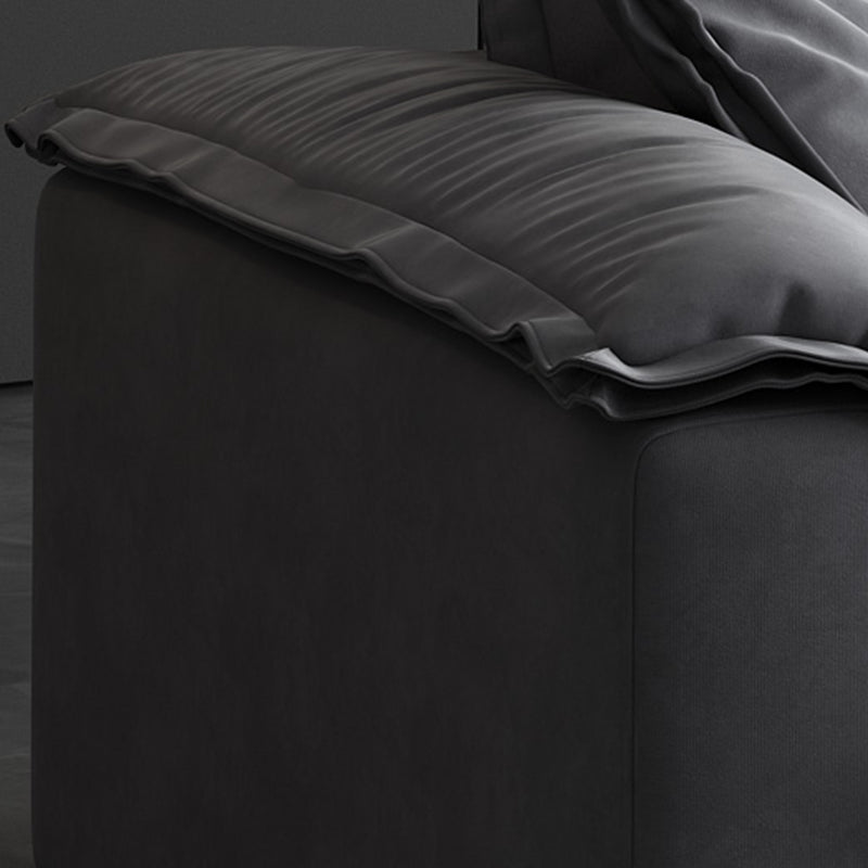 Nordic Stationary Living Room Recessed Arm Pillows Sofa Chaise