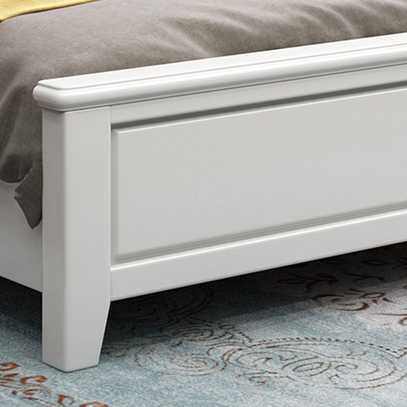 Scandinavian Wood Arched Standard Bed, White Panel Headboard Bed