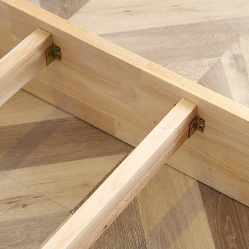 Scandinavian 7.87" Tall Solid Color Wood Bed Frame for Bedroom